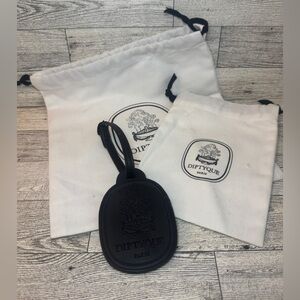 Diptyque Black Luggage Tag with 2 dust bags